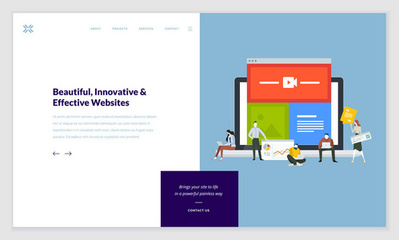 網(wǎng)頁設(shè)計(jì)模板集。現(xiàn)代矢量插畫概念為網(wǎng)站和移動(dòng)網(wǎng)站開發(fā), Seo, 移動(dòng)應(yīng)用, 業(yè)務(wù)解決方案。易于編輯和自定義