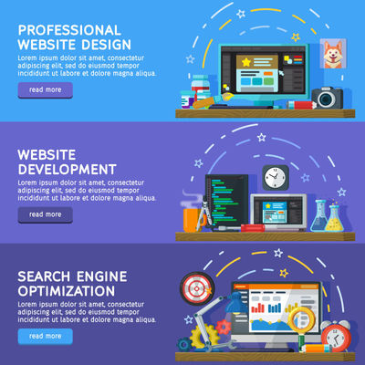 創意矢量網絡工作室概念的平面設計插圖