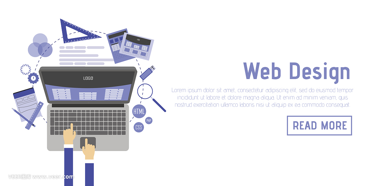 抽象平面矢量插圖的網(wǎng)頁(yè)設(shè)計(jì)和開(kāi)發(fā)概念