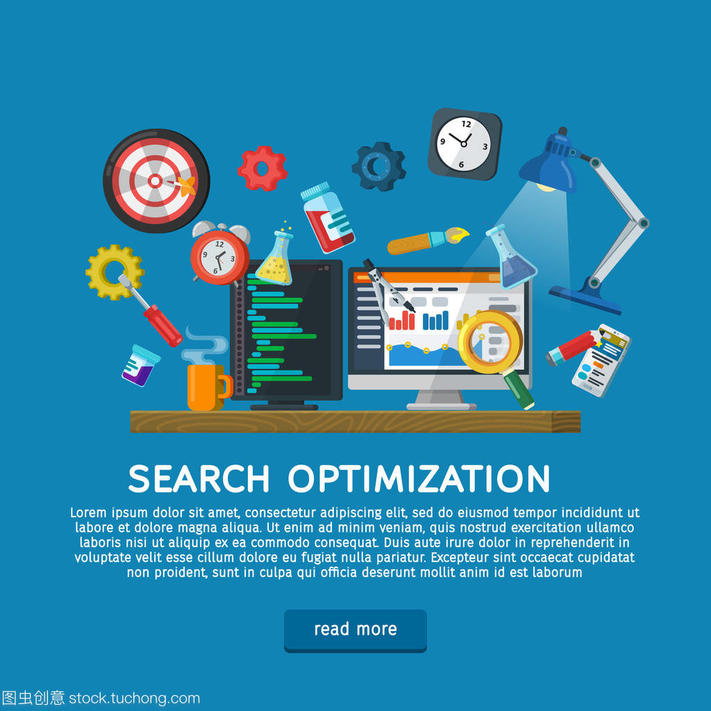 Web 設計插圖與圖標。創建網站的概念。編程和編碼。網站開發,網頁設計。現代平面設計中的 Web 橫幅,網站元素。矢量圖